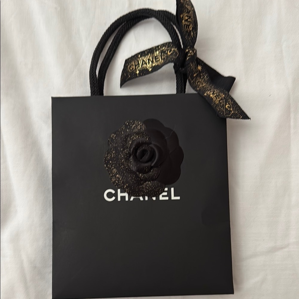Chanel Black and Gold Luxury Shopping Bag